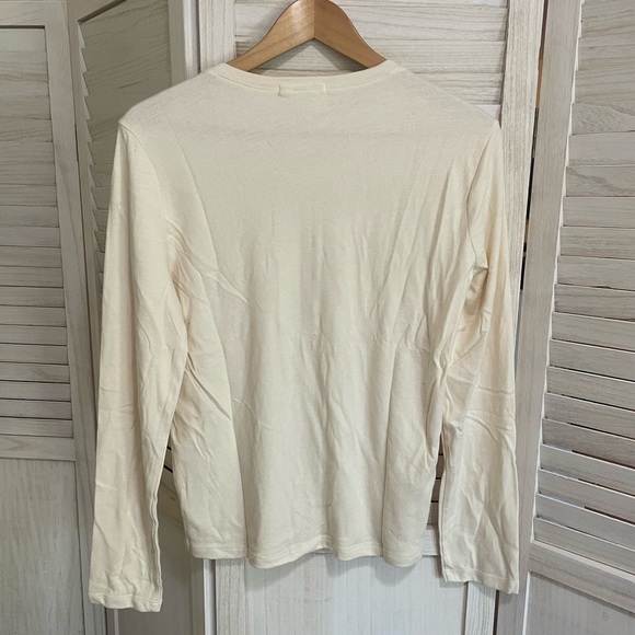 Marine Layer DK Henley Blanc de Blanc Long sleeve Tee - Picture 2 of 8